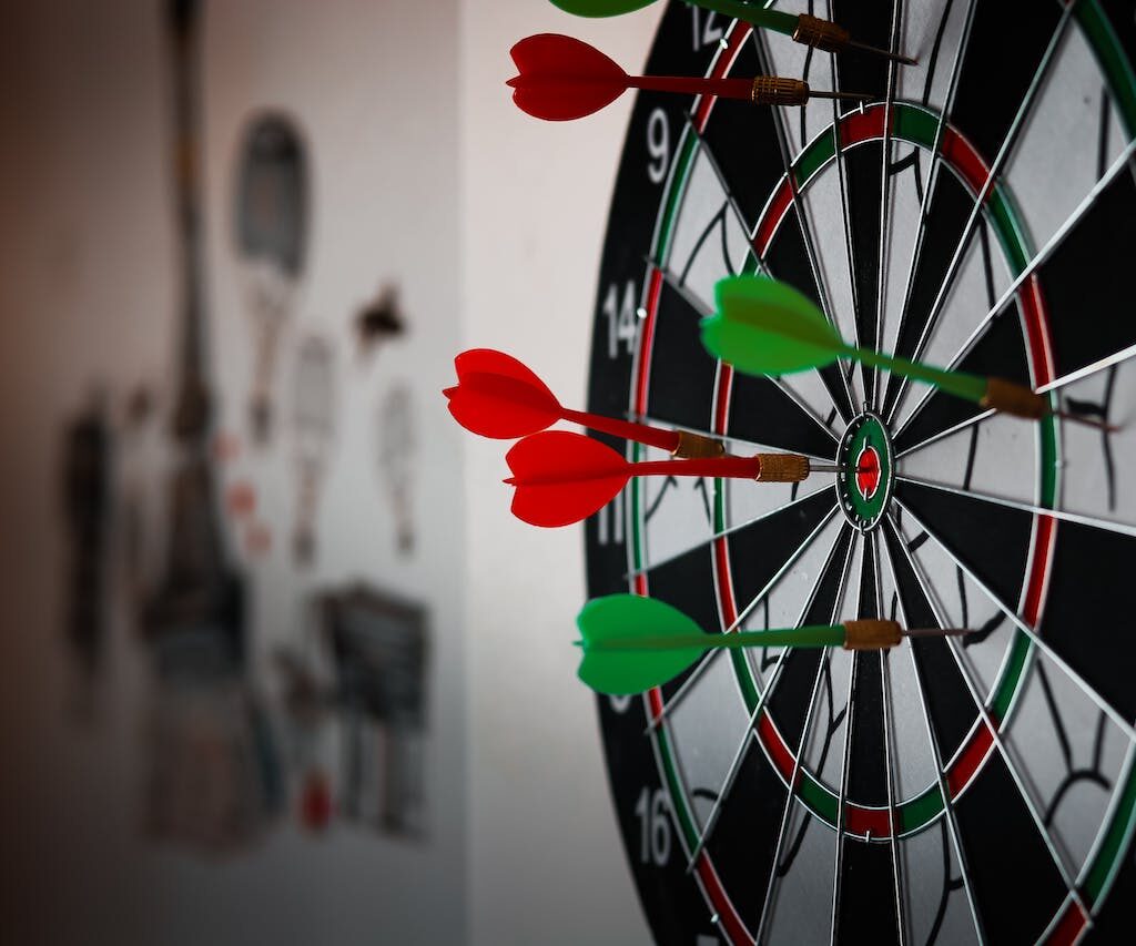a dart representing the content strategy